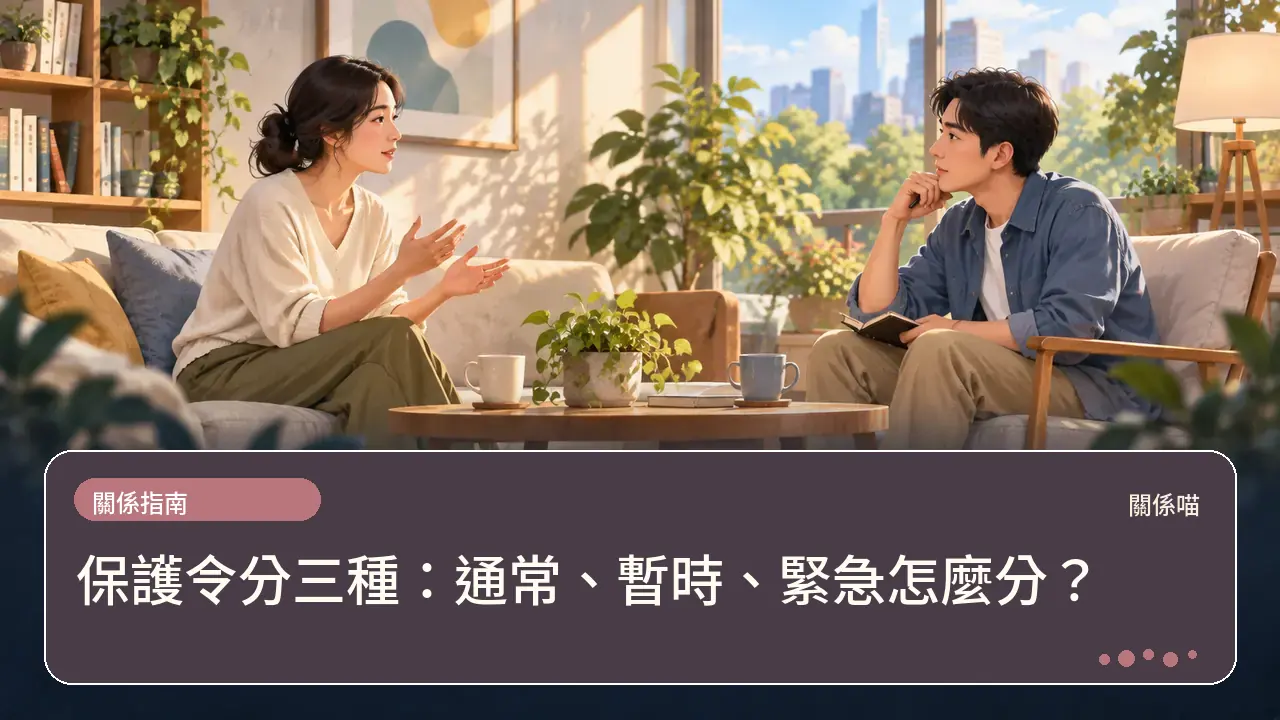 保護令分三種：通常、暫時、緊急怎麼分？主題插畫
