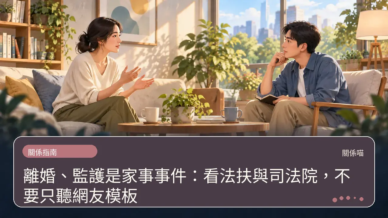離婚、監護是家事事件：看法扶與司法院，不要只聽網友模板主題插畫